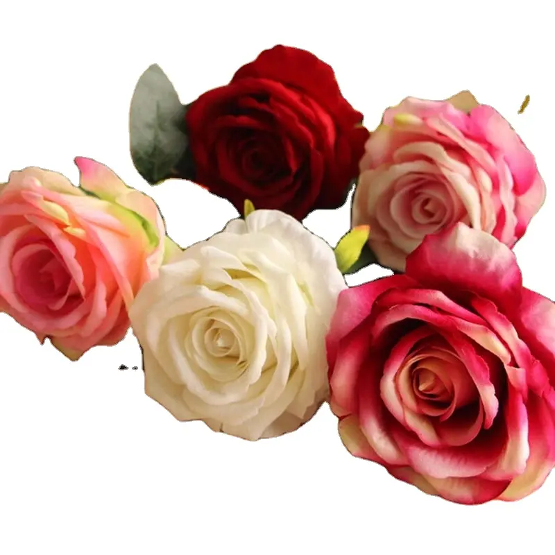 Vendita calda Reale di Tocco Del Fiore di Seta Artificiale Del Fiore della Rosa Bella Rosa di Gomma Artificiale Del Fiore Artificiale Per La Casa