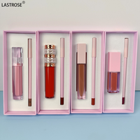 Prix d'usine Kit de brillant à lèvres et de crayon à lèvres végétaliens Brillant à lèvres de marque privée Kit de rouge à lèvres liquide mat