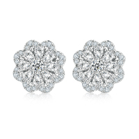 Boucles d'oreilles délicates en argent 925 avec zircon cubique, style viral Instagram, pour le marketing des influenceurs
