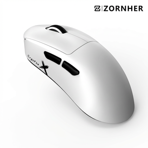 เมาส์เกมมิ่ง ZORNHER Ergoflux9 สีขาว น้ำหนักเบา รองรับการเชื่อมต่อ 3 โหมด ออกแบบตามหลักสรีรศาสตร์ พร้อมเซ็นเซอร์ 3950 สำหรับใช้งานในสำนักงาน - Product Image 1