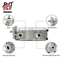 Zhengquan HGP-22A-F12/10R pompe à huile à double engrenage type de pompe de transfert d'huile hydraulique pompe à engrenages à 2 étages prix haute pression