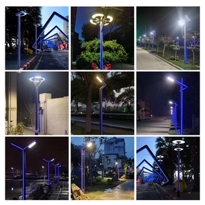 Lámpara de Jardín LED Moderna de Aluminio, IP65, Energía <span class=keywords><strong>Solar</strong></span>, 3 Metros, Lámpara de Poste para Exteriores, para Villa - Product Image 4
