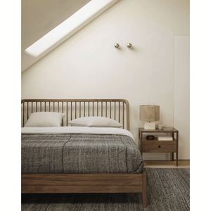 Cama Individual/Doble de Madera Maciza de Abedul Estilo Americano con Acabado Negro, Cama de Princesa para Niña, Tallada a Mano, Estilo Europeo - Product Image 4
