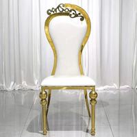 Meubles de décoration de mariage royal pieds de gourde chaise de salle à manger de mariage en acier inoxydable pour la fête d'anniversaire de spectacle d'événement