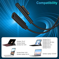 Câble convertisseur PD 100W Microsoft Surface mâle à connexion USB-C femelle câble de charge pour Microsoft Surface Pro Series