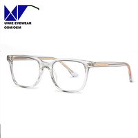 Montures de lunettes carrées TR90 transparentes en métal avec cadre diamanté, anti-lumière bleue, pour étudiants, pour myopie, décoration OEM