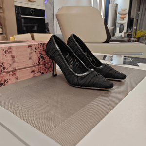 Zapatos de Tacón Jimmy para Mujer, con Malla Transparente y Detalle Fruncido, Elegantes para Bodas, Damas de Honor, Graduaciones y Eventos Especiales - Product Image 4