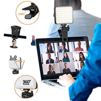 Lampe LED portable à clip pour téléphone, idéale pour le maquillage, la vidéo en direct et les réunions – Éclairage professionnel audio-vidéo