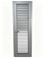 Porte de maison antirouille avec cadre entièrement en aluminium et persiennes en aluminium réglables
