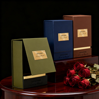 Boîtes rigides de luxe pour parfums, sur mesure, avec logo personnalisé, design haut de gamme, rouge/noir, gaufrage, fermeture magnétique, emballage cadeau