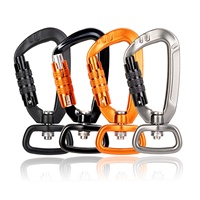 Clip de mousqueton pivotant 4KN robuste pour laisse de chien, mousqueton à verrouillage automatique en alliage d'aluminium anti-torsion pour laisse pour animaux de compagnie