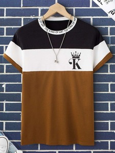 เสื้อยืดผู้ชายลายมงกุฎและสโลแกนแบบคัลเลอร์บล็อก - สั่งตรงจากโรงงาน ปรับแต่งได้ตามต้องการ.F10 - Product Image 2