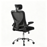 Chaise de bureau ergonomique à dossier haut en maille avec appui-tête et soutien lombaire pour une assise longue et confortable, idéale pour le bureau à domicile et l'étude
