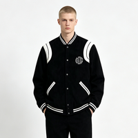 Blousons d'entraîneur en laine d'hiver personnalisés en chenille brodée pour garçons, vestes de baseball universitaires en polaire boutonnées pour hommes, vente en gros