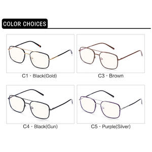 Lunettes de vue carrées grises anti-lumière bleue, monture intégrale, modèle unisexe adulte 9006 XS9006 - Product Image 4