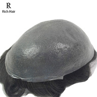 Prothèse capillaire personnalisée en PU, perruque Lace Front, cheveux Remy, ligne frontale en V, toupet pour hommes, remplacement capillaire