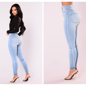 Pantalons crayon tendance européens et américains, bleu clair, jeans stretch, pantalons pour femmes - Product Image 5