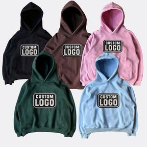 Custom Logo 3D Puff Print Heavy <b>Weight</b> Thick Hoodies Polyester <b>Blank</b> Mens Oversized Boxy Fit Pullover Hoodie - Product Image 1