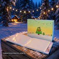 Album photo de Noël personnalisé avec 48 emplacements pour photos paysage et pochettes intérieures étanches pour distributeurs et importateurs