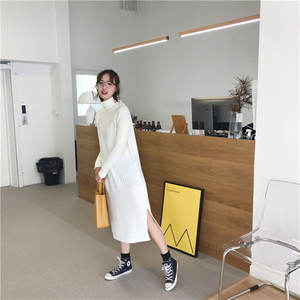 <span class=keywords><strong>Abito</strong></span> Maglione Lungo <span class=keywords><strong>a</strong></span> Collo Alto <span class=keywords><strong>in</strong></span> <span class=keywords><strong>Maglia</strong></span> <span class=keywords><strong>a</strong></span> <span class=keywords><strong>Coste</strong></span>, Moda Coreana Invernale 2021, Caldo e Spesso per Donna - Product Image 6