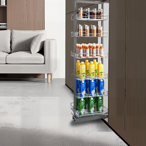 <span class=keywords><strong>Meuble</strong></span> de rangement haut moderne en fil métallique pour cuisine, idéal petits espaces, étagère autoportante en fer pour épices et organisateur de placards - Product Image 1