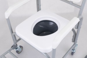 Cadeira Commodie do toalete 4-em-1 Assento Sanitário Levantado Cadeira de cabeceira Médica para Pessoas Idosas e Deficientes - Product Image 5