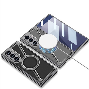 Aleación de aluminio Cuero Protección de metal Película templada Claro Protección <span class=keywords><strong>completa</strong></span> Funda de teléfono para Samsung Z Fold 7 5 4 3 - Product Image 4