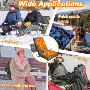 Custom Made Outdoor 2 In 1 Detachable Camouflage Heated Seat <b>Cushion</b> With Backrest For Hunting Garden Chair - Product Image 3