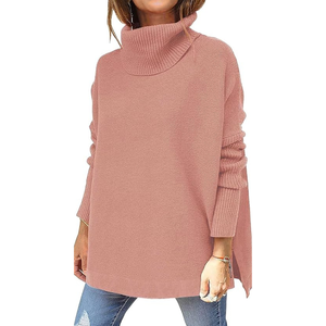 Pull côtelé décontracté pour femme | Haut pull à manches longues en tricot doux pour vêtements quotidiens, de bureau et de vacances | Étiquette personnalisée disponible - Product Image 3