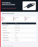 Conector Hembra de 5 Pines IP67 para Distribución de Iluminación Exterior DH-2SZ+DH-3SW / DH-2PZ+DH-3PW