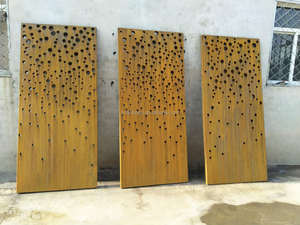 ポータブルモダンコルテン鋼装飾ガーデンフェンスパネル - Product Image 3