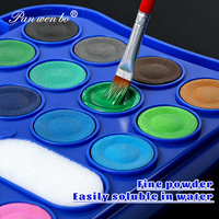 Ensemble de peinture à l'aquarelle solide non toxique avec pinceaux, 12/24/36 couleurs, pigments d'aquarelle pour peinture artistique DIY