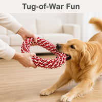 Anneau de jeu pour chien en corde de coton tressée, durable, pour tirailler et mâcher, jouet de dentition pour animaux de compagnie, usage quotidien