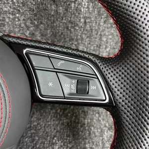 Volant en cuir JIANSHAN pour <span class=keywords><strong>Audi</strong></span> S3/S4/S5/S6/S7/<span class=keywords><strong>S8</strong></span>/A3/A4/A5/A6/A7/A8/D4 - 3 branches, modèle CWH6767, 40 mm de diamètre - Product Image 3