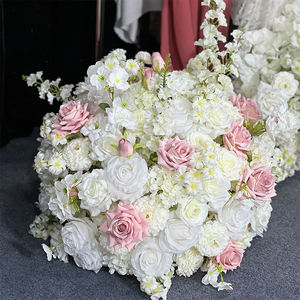 Boule de fleurs artificielles en soie blanche pure réaliste pour la décoration de fonds de mariage et les événements de rentrée scolaire - Product Image 4
