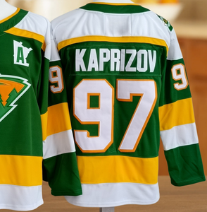 เสื้อฮอกกี้น้ำแข็ง Minnesota Wild แบบสั่งทำพิเศษ ปักลาย # 97 คาปริซอฟ # 12 โบลด์ลี่ # 7 ฟาเบอร์ ยูนิเซ็กส์ ระบายอากาศได้ดี พิมพ์ลายด้วยเทคนิคการถ่ายเทความร้อน - Product Image 3