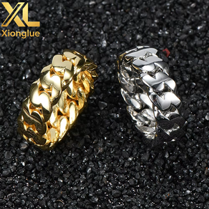 Hip Hop Men Women Cuban <b>Ring</b> Jewelry 18K Gold Plated Cuban Link <b>Ring</b> <b>Finger</b> <b>Ring</b> - Product Image 4