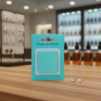 Boîtes d'emballage en plastique PET recyclable avec opercule thermoscellé, conception personnalisée OEM, avec carte intérieure imprimée pour l'emballage des boucles d'oreilles