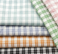 Chemises en tissu jacquard tissé pastorale européenne 100% coton motif de fleurs à carreaux réticule teint uni pour vêtements de garçons