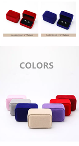 Scatola di anelli doppi all'ingrosso personalizzati incernierati di alta qualità di gioielli da coppia supporto per ottagono in velluto <span class=keywords><strong>rosa</strong></span> da sposa - Product Image 5