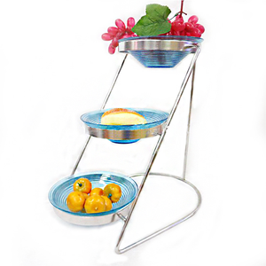 3 Tier Metal Food Serving <strong>Stand</strong> <strong>Plate</strong> Rack Cake <strong>Stand</strong> Afternoon Tea <strong>Stand</strong> with Serving Platter Tray Display Racks for Biscuit - Product Image 6