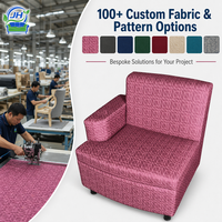 Fauteuil individuel personnalisable en usine, motif géométrique moderne et minimaliste, assise confortable, structure en bois pour décoration d'hôtel