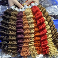 Cheveux humains brésiliens vierges non traités en gros, qualité Remy, pour tresses, extensions en vrac à double trame, ondulations profondes, grade 8A-12A