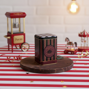 Kontensan ER0189E 90x90x125 mm Square Metal Tin <b>Box</b> 1L Slip Lid Vintage Circus Elegance Recyclable Tinplate Candy <b>Packing</b> - Product Image 3