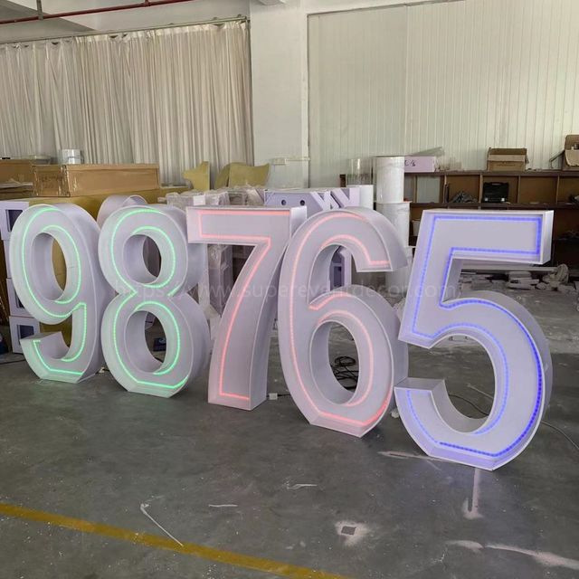 Factory Customized Size Logo 4ft Large Giant Lights up Letters LED RGB Marquee Numbers for Outdoor Wedding Party Decor