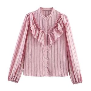 Ropa de Mujer para Primavera/Otoño, Nueva Camisa a Rayas de Moda, Blusa Retro de Manga Larga con Cuello Redondo - Product Image 2