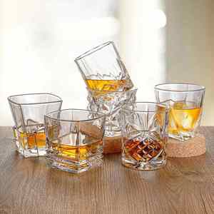 Verres à vin et à whisky en cristal à fond épais avec logo personnalisé pour emballage en gros - Product Image 1