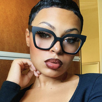 Monturas de anteojos recetados, gafas de ordenador de ojo de gato, gafas de lectura cuadradas de leopardo negro de gran tamaño para mujer, bloqueo de rayos azules