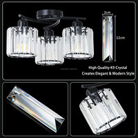 Lustre Nordique Moderne à Trois Têtes en Fer et Cristal, LED AC, Lumière Chaude, Luxueux, Minimaliste, Créatif, Montage en Surface, pour Salon, Garantie 3 Ans