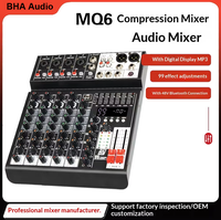 Console de mixage audio BHA Audio EQ8, 8 canaux, compresseur 99DSP intégré, réglage du gain, son live/spectacle sur scène